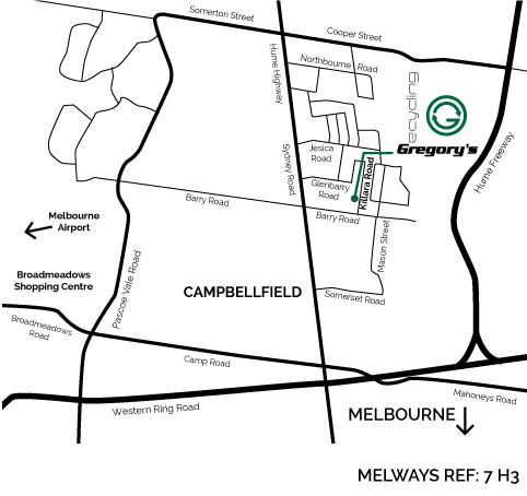 map to gregorys recycling